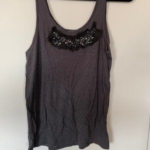 Embellished JCREW Gray Tank - MED